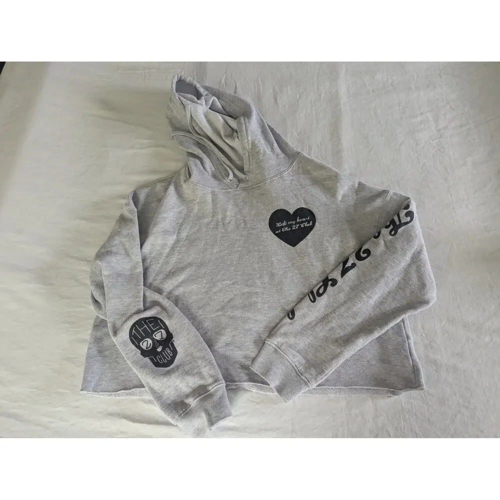 Machine Gun Kelly MGK Hoodie Size L 27 Club Coffee Official Merch Cropped Grey